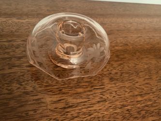 Vintage Pink Depression Glass Candle Holder