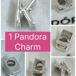 1 Pandora letter K Charm