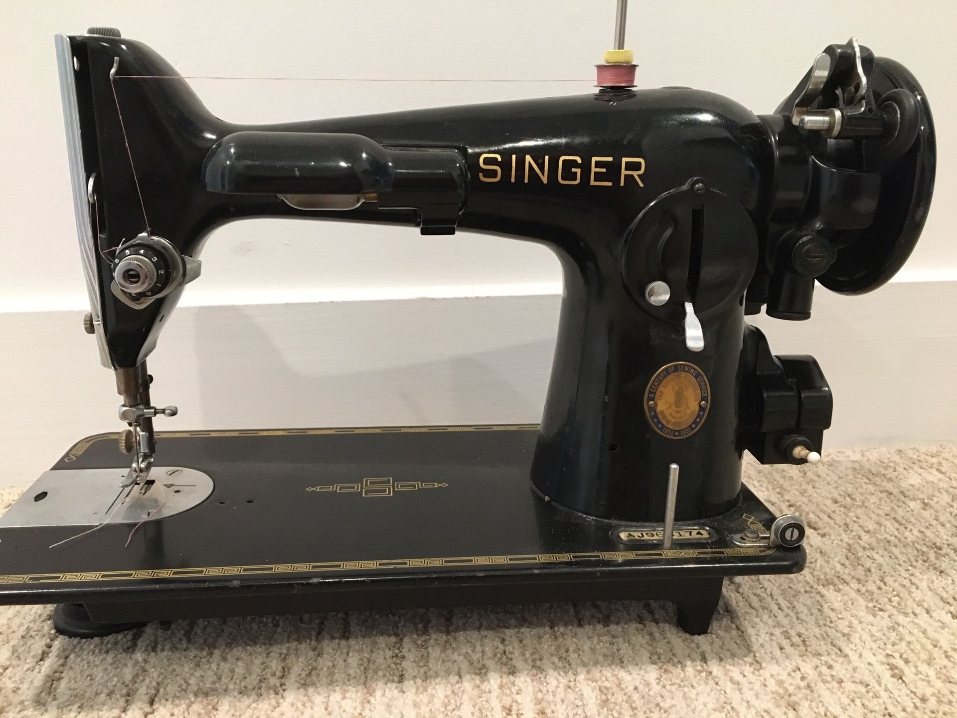 Antique Singer model 201 sewing machine