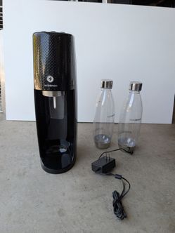 SodaStream One Touch Electric Sparkling Water Maker + 2 Bottles