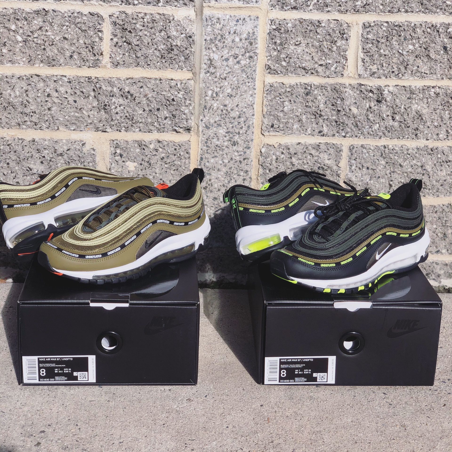 Nike air Max 97 X Undefeated Collab Size 8 $200 Each