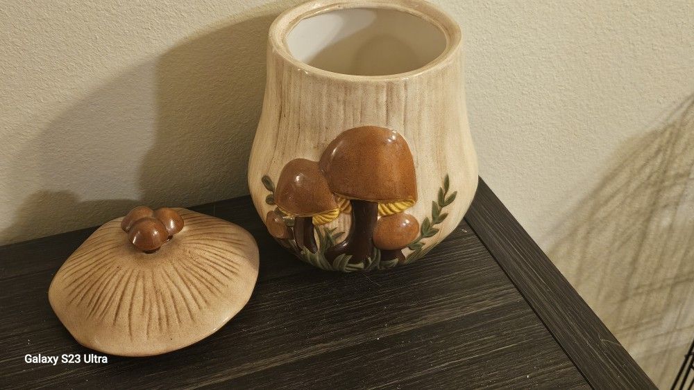 1977 Vintage Mushroom Canister