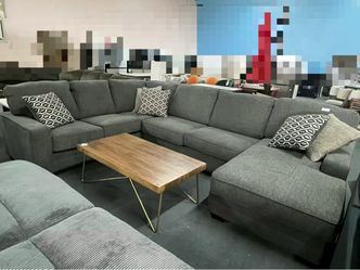 Large Gray Fabric U-Shaped Sectional Sofa，$1350