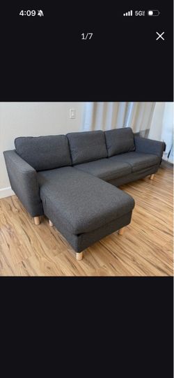 IKEA PRUP Sofa with Storage Chaise, Vissle Gray Very Clean and Excellent Condition