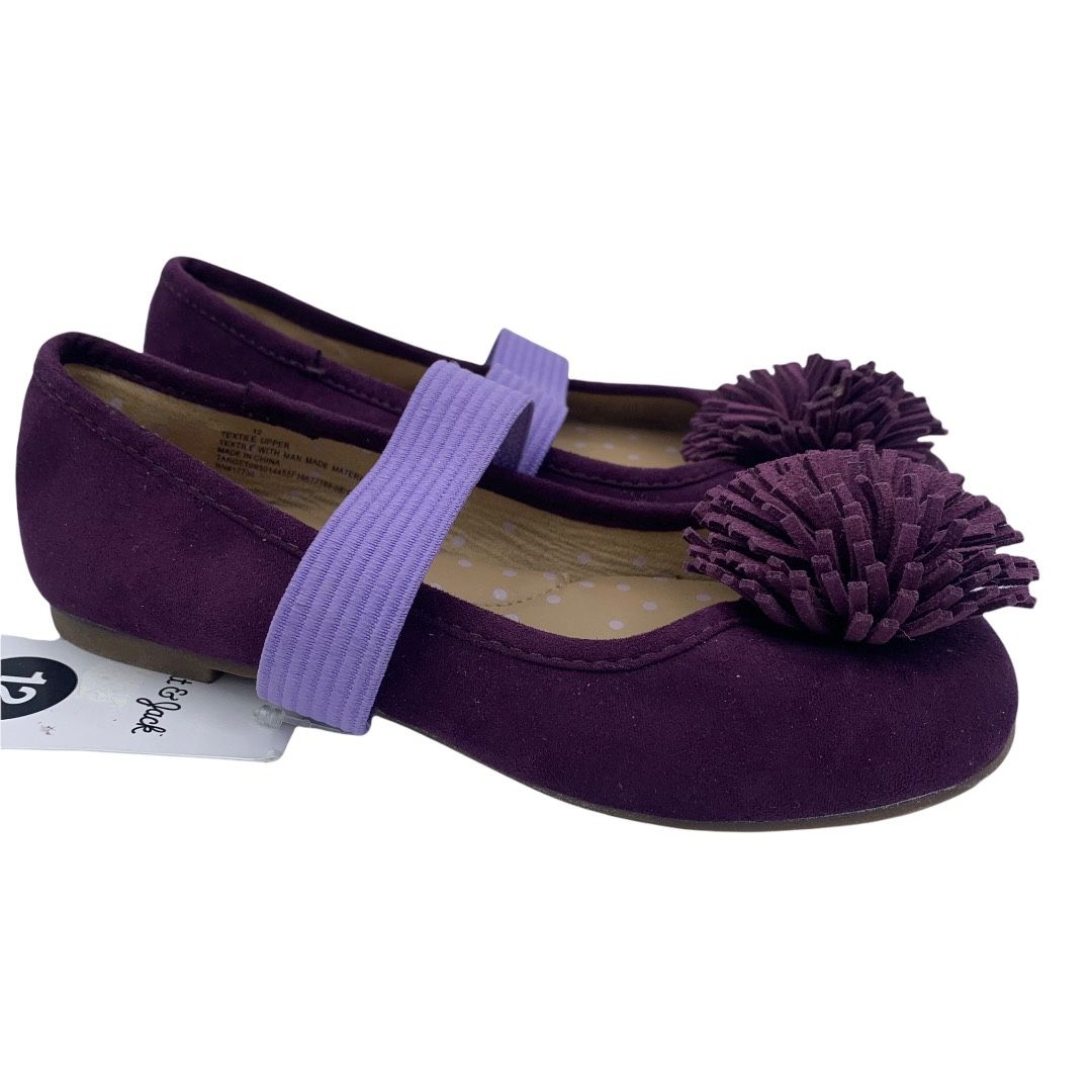 NWT CAT & JACK toddler girl velvet flats Size 12 