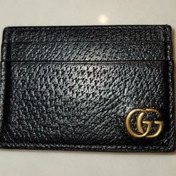 Gucci GG Marmont Card Case, Black Leather