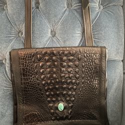 Black Leather Shoulder Strap Purse