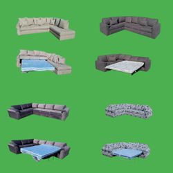 Brand NEW SECTIONAL Sofa COUCHES CHAISE Loveseat WITH SLEEPER  Bed Set 