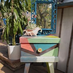 Geometric Pucci Mid Century Side Table