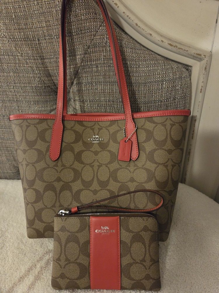 Coach Mini City Tote & Matching Wristlet