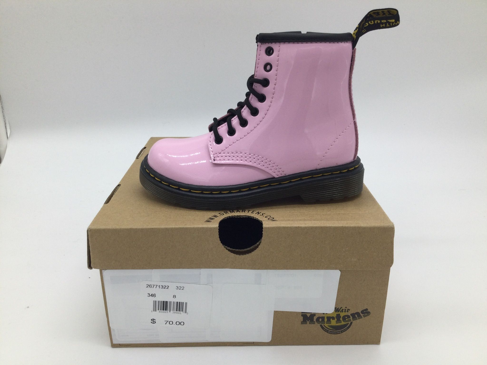 Dr. Martens 1460 Side Zip Boots 2 Pale Pink Size 8C Toddler Kid's