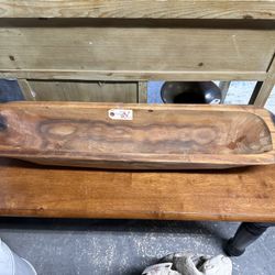  Vintage Wood Dough Bowl