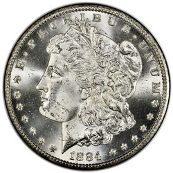 1884-CC $1 Morgan Silver Dollar | Gold Shield