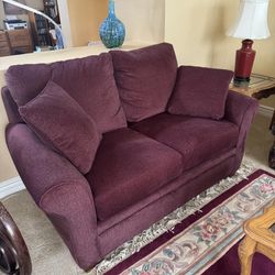 LA-Z-BOY Cherry Corduroy Sofa / Loveseat ~ Like New