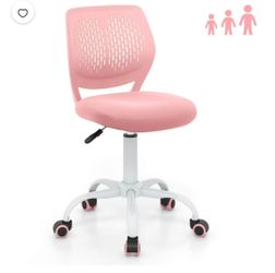 Kids Desk Chair Ergonomic Swivel Children Mesh Study Height Adjustable Pink Pink