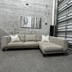 Beige Right Chaise Sectional (Free Delivery) 