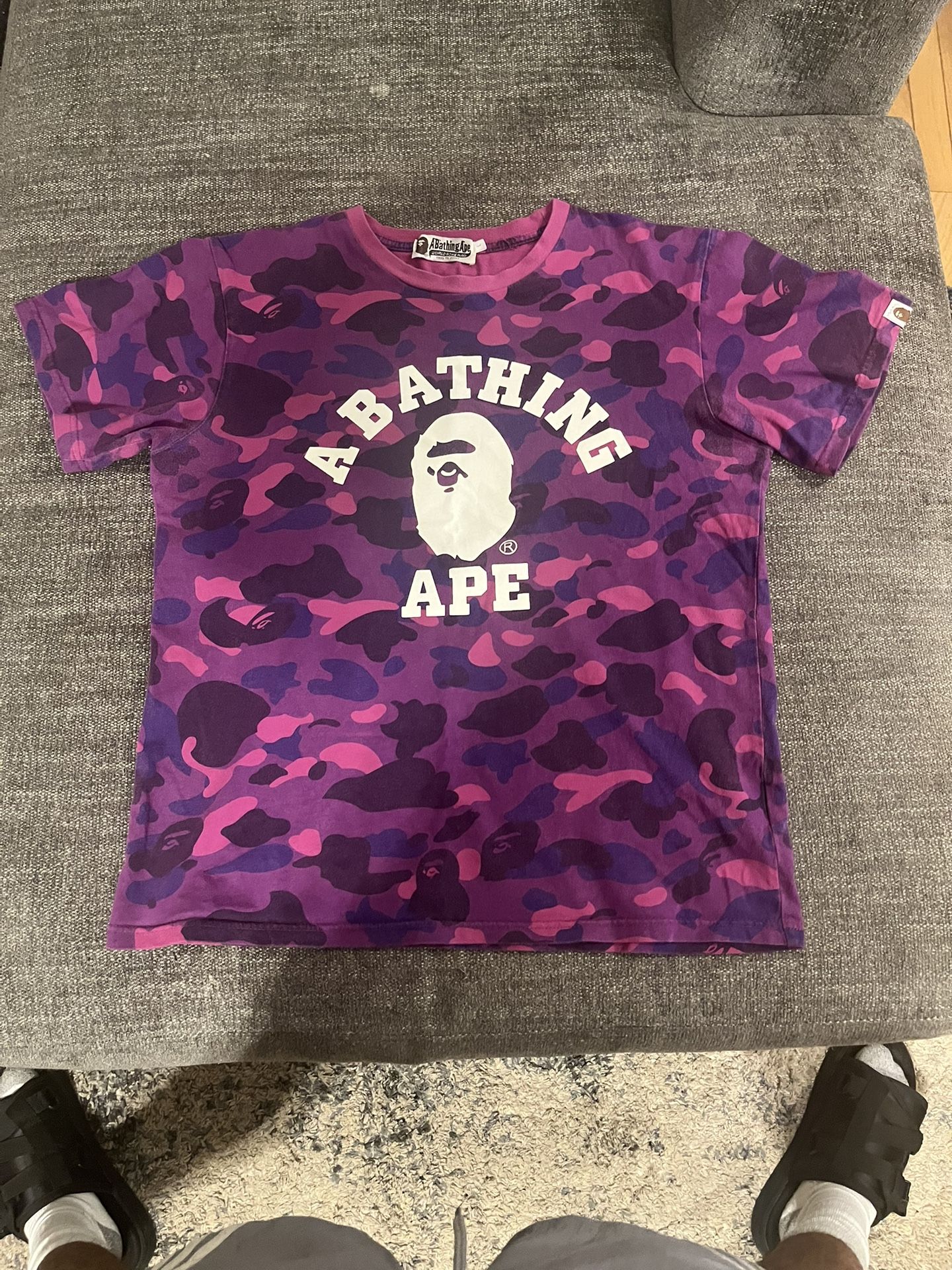 Bape exclusive color camo college tee