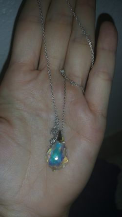 Sterling silver crystal necklace