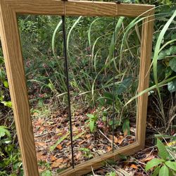 Bathroom Oak Wooden Medicine Cabinet With Mirror and inner Shelves  26”L 