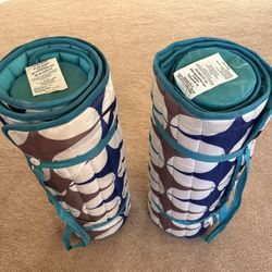 Two New Beach / Nap Roll Up Mats With Pillows.