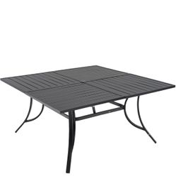 Black Metal Outdoor Patio Dining Table