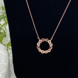 Infinity Necklace 925 Silver And Rose Gold 