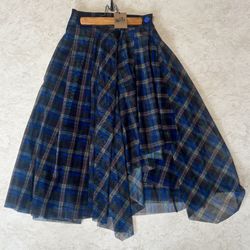 Brand New w/ Tags Blue Plaid Ruffle Skirt