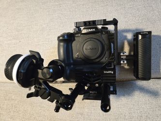 Panasonic GH5 with Grip, Cage Follow Focus, and Battery Grip