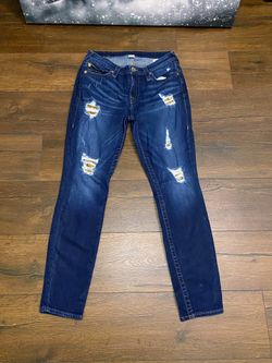 True Religion Women’s Distressed Skinny Jeans Blue Denim Size 31