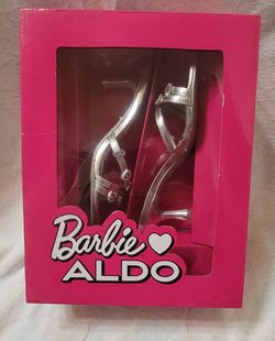 Barbie Mule Aldo Size 6 Silver Heels Worn Once