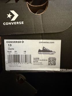 Boys low black converse