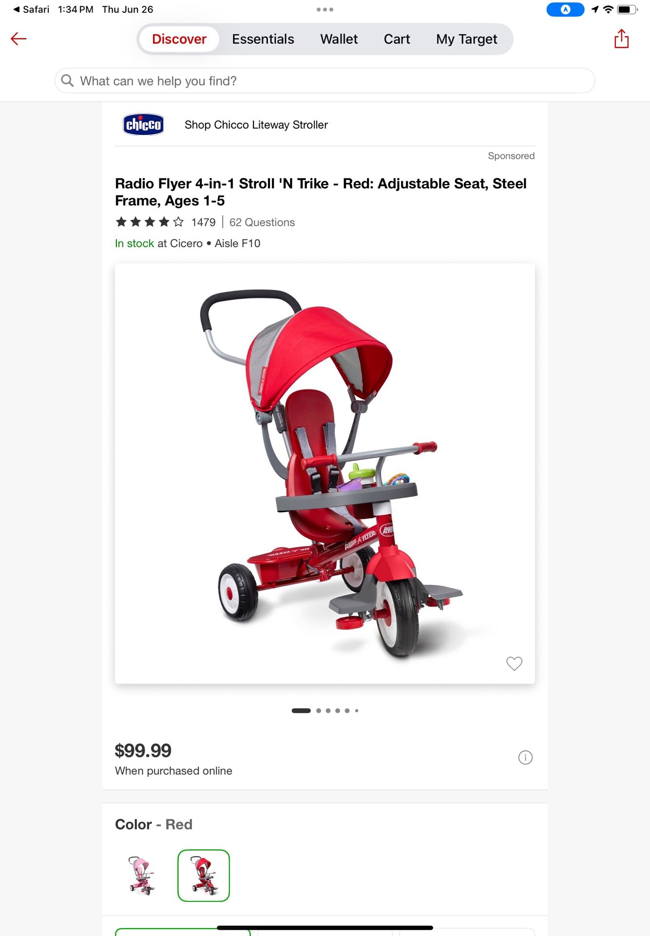 Radio Flyer Push Care / Tricycle 