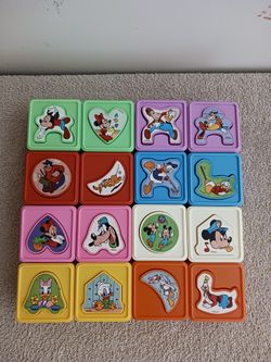 1988 Disney Playskool Matchups Block Puzzles