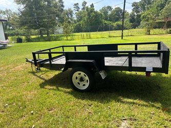 Single Axle Utility Trailer with Wood Deck