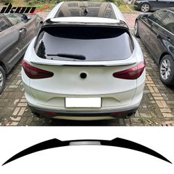Fits 2017-2026 Alfa Romeo Stelvio V Style Trunk Middle Spoiler Wing Gloss Black ABS