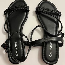 Greatonu Women’s Flat Sandals Slip On Summer Gladiator Open Toe Braided Shoes