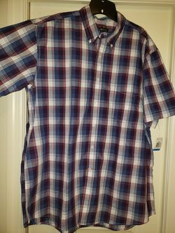 Club Room Men's Short Sleeve XL Plaid Shirt New with tags