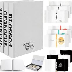 Book Decoration Aesthetic Chic Faux Book Set for Room Blessed, Thankful 3 Piece