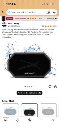 Altec Lansing HYDRAMINI 2.0 Portable Bluetooth Speaker