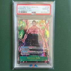 One Piece Op06 Roronoa Zoro PSA 10 Gem Mt