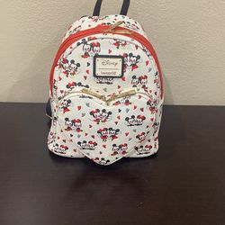 Valentines Minnie And Mickey Mouse Backpack
