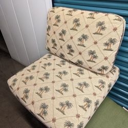 24" Tommy Bahama Cushion Chair Sofa Seat Back Embroidered Palm Trees Tropical Hawaiian Coconut Aloha Tiki Fiji Island Style Home Decor Ohana Mcquire