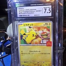 Pikachu Japanese Promo Mcdonald's CGC 7.5