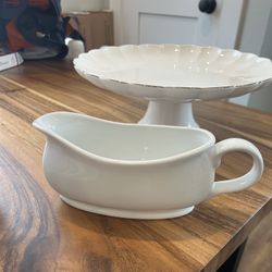 Cake Stands And Salad Dressing Vessel 