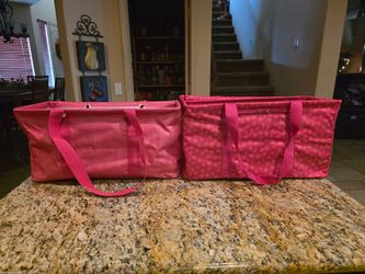 3 pcs PINK Thirty-one Carryall Utility Bags/insert, As a set only $125/all
