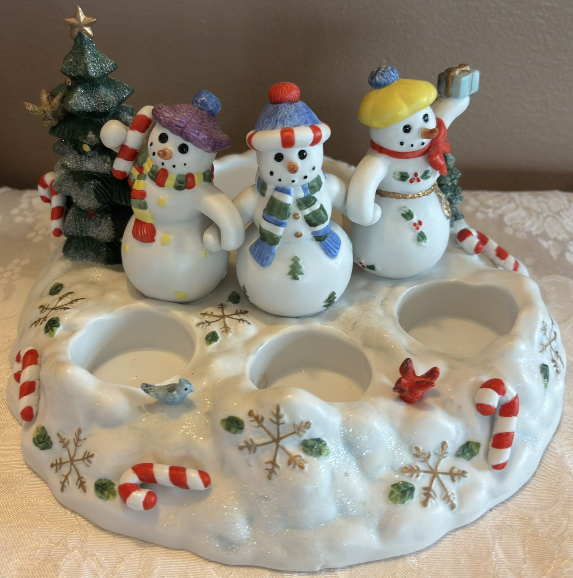 PartyLite Snowbell Tealight And Pillar Candle Holder P7650🩵Read Full Description Below🩵