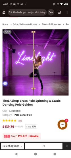 Silver Stripper Pole $50