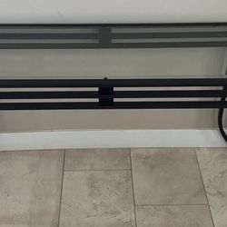 Glass Sofa Table: 48”L x 16”W x 26-1/2”H 