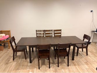 IKEA BJURSTA Extendable Dining Table with 6 Chairs