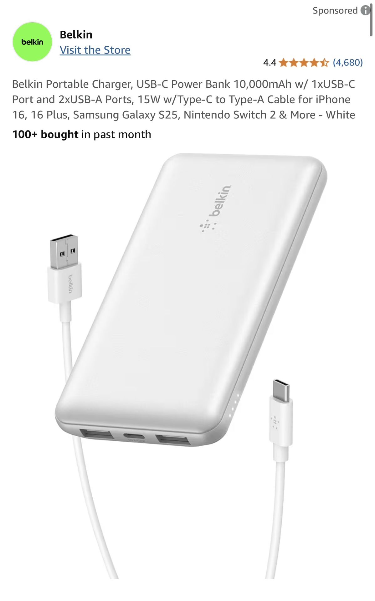 POWER BANK (Belkin Brand)